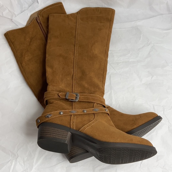 Mudd sz 9.5 vegan zip up knee-high boots like new - Picture 2 of 14